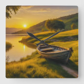 Tranquil Morning Sunrise Vierkante Klok (Voorkant)