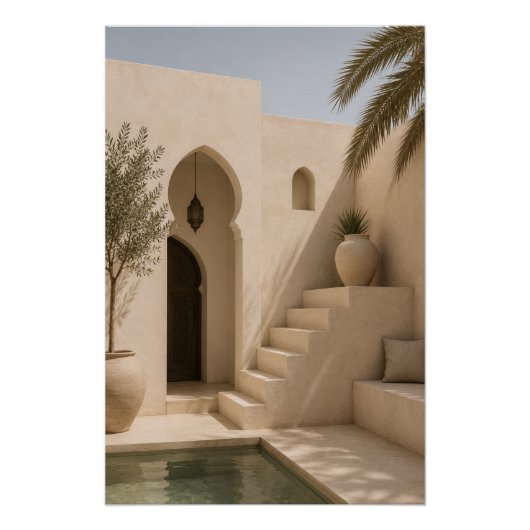 Tranquil Moroccan Architecture Poster (Devant)