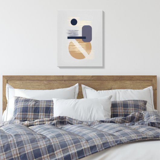 Tranquil neutraal/Tan/Blues minimalist Canvas Art (Insitu (Slaapkamer))