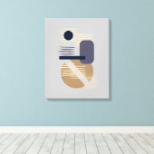 Tranquil neutraal/Tan/Blues minimalist Canvas Art (Insitu (Houten vloer))