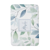 Tranquil Oasis Waterverf Bladeren Monogram & Naam Badmat (Voorkant Verticaal)