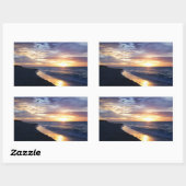 Tranquil Ocean Sunrise Rechthoekige Sticker (Vel)