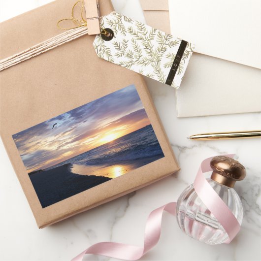 Tranquil Ocean Sunrise Rechthoekige Sticker (Geschenken)