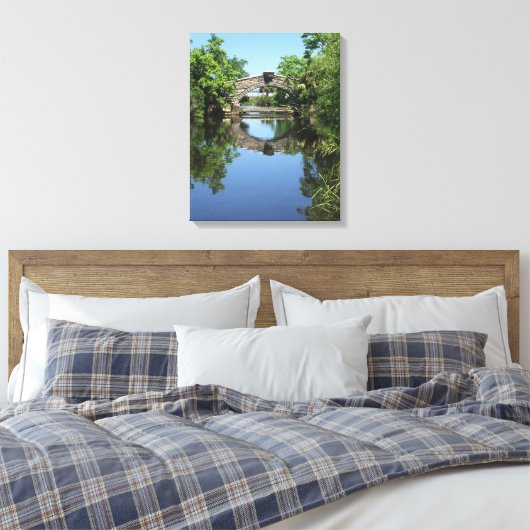 Tranquil Reflection Bridge New Orleans Yacht Club Canvas Afdruk (Insitu (Slaapkamer))