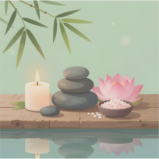 Tranquil Reflection - Square Vinyl  Sticker (Voorkant)