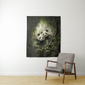 Tranquil Retreat: Panda in Boom Acryl Olie Wandkleed (In situ)