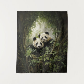 Tranquil Retreat: Panda in Boom Acryl Olie Wandkleed