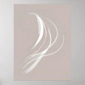 "Tranquil Rhythms" | Witte lijnen Abstracte kunst Poster (Voorkant)