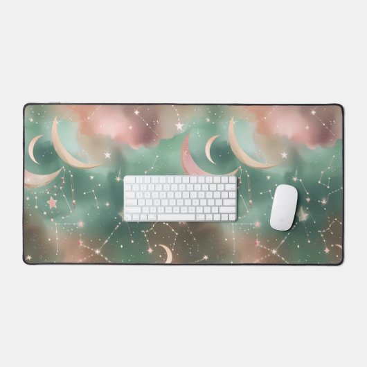 Tranquil Sage Green Blush Celestial Moon (Clavier et souris)