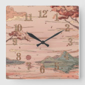 Tranquil Scene Wall Vierkante Klok (Voorkant)