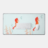 Tranquil Seahorse" Watercolor Desk Mat - Large Ext (Clavier et souris)