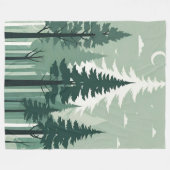 Tranquil Silhouet Bos Fleece Deken (Voorkant (Horizontaal))