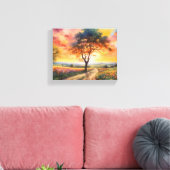 Tranquil Sunset Field Canvas Afdruk (Insitu (Woonkamer))