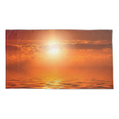 Tranquil Sunset Oranje Golden Sky over Zee Kussensloop (Achterkant-Links)