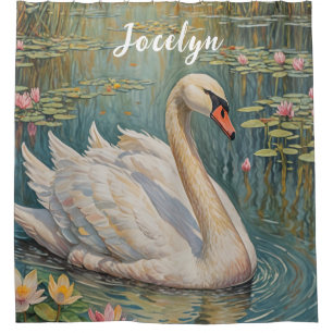 Tranquil Swan Serenade Douchegordijn