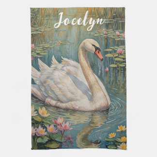 Tranquil Swan Serenade Theedoek