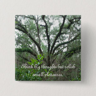 Tranquil Tree-Button Vierkante Button 5,1 Cm