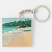 Tranquil Tropical Island Beach Sleutelhanger (Achterkant)