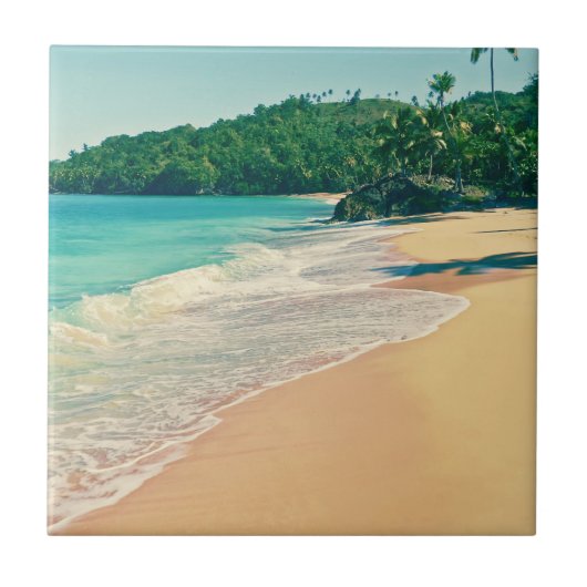 Tranquil Tropical Island Beach Tegeltje (Voorkant)