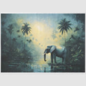 Tranquil Tropical Landscape with Elephant Tissuepapier (Voorkant)