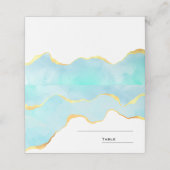 Tranquil Tropisch Groen Blauw met Gold Border (Buitenkant ongevouwen)