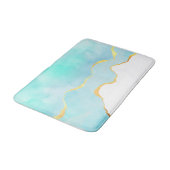 Tranquil Tropisch Groen Blauw met Gold Border Badmat (Gekanteld)