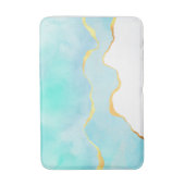 Tranquil Tropisch Groen Blauw met Gold Border Badmat (Voorkant Verticaal)