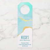 Tranquil Tropisch Groen met Gold Border Dank u Flessenhanger (Voorkant)