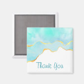 Tranquil Tropisch Groen met Gold Border Dank u Magneet (Voorkant / Achterkant)