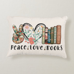 Tranquil Vibes: Vrede, Liefde en Boeken Accent Kussen