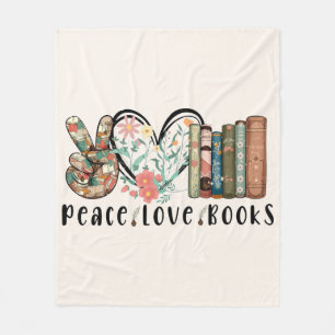 Tranquil Vibes: Vrede, Liefde en Boeken Fleece Deken