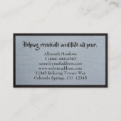 Tranquil voelt kalm Yoga Instructor Visitekaartje (Achterkant)