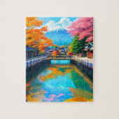 Tranquil Waters: Mt. Fuji's Reflection Legpuzzel (Verticaal)