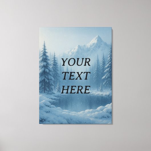 Tranquil Winter Escape – Voeg hier je boodschap aa Canvas Afdruk (Voorkant)