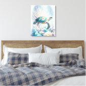 Tranquil Zee Turtle Wall Art Canvas Afdruk (Insitu (Slaapkamer))