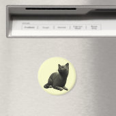 Tranquil zwarte kat magneet (Insitu (Vaatwasser))