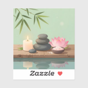 Tranquile Reflectie - Vierkante Vinyl Sticker
