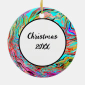 Tranquiliteit Abstracte Fluid Art Kerstmis Keramisch Ornament (Achterkant)