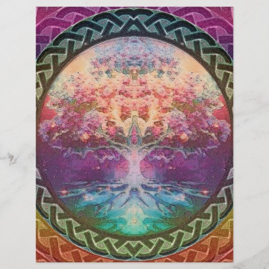 Tranquiliteitsboom van het leven in regenboogkleur flyer (Voorkant)