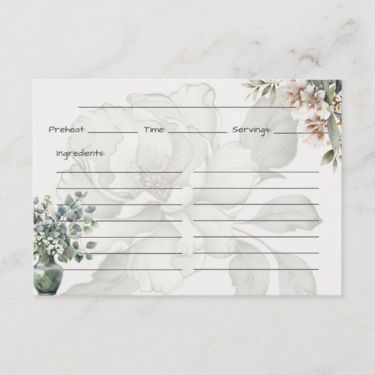 Tranquility Basic Recept Kaart (Voorkant)