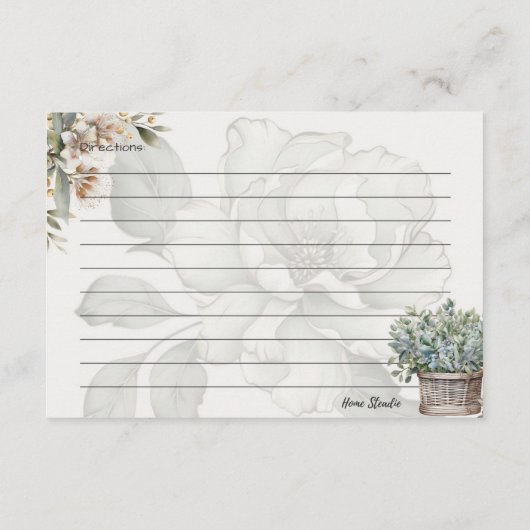 Tranquility Basic Recept Kaart (Achterkant)