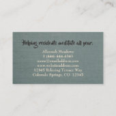 Tranquille Sens Calme Yoga Instructeur Carte de vi (Dos)