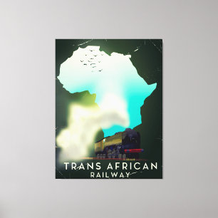 Trans-Afrikaanse treinreisposter Canvas Afdruk