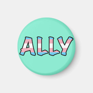 Trans Ally Hollow Letter Achtergrond munt Magneet