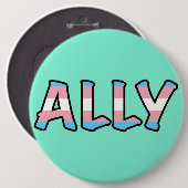 Trans Ally Hollow Letter | Achtergrond munt Ronde Button 6,0 Cm (Voorkant /achterkant)