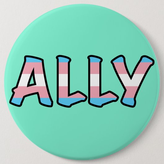 Trans Ally Hollow Letter | Achtergrond munt Ronde Button 6,0 Cm (Voorkant)