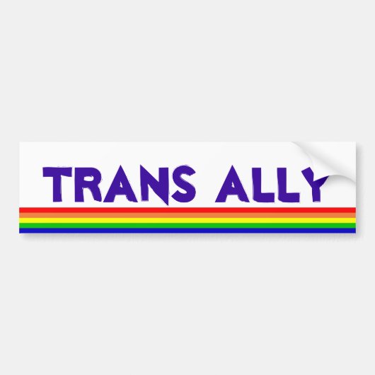 Trans Ally, regenboog Bumpersticker (Voorkant)