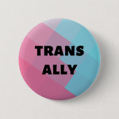 Trans Ally Round Button Trans Pride (Voorkant)