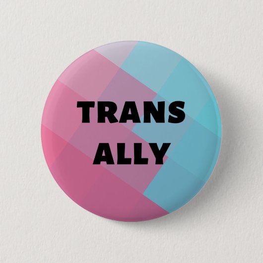 Trans Ally Round Button Trans Pride (Voorkant)