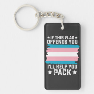Trans Als Deze Vlag Je Ooit Ergert Zal Ik Je Helpe Sleutelhanger